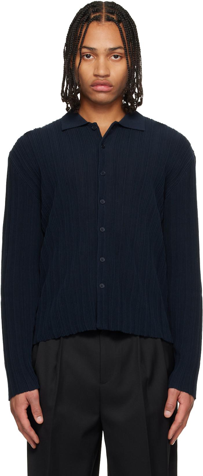 Navy Ribbed Cardigan by LE17SEPTEMBRE