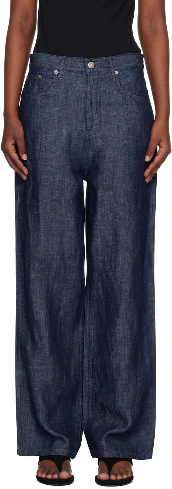 Navy Straight Denim Jeans by LE17SEPTEMBRE