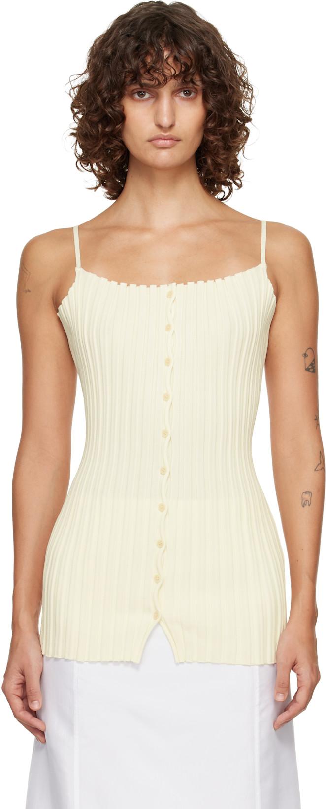Off-White Millie Knit Sleeveless Top by LE17SEPTEMBRE