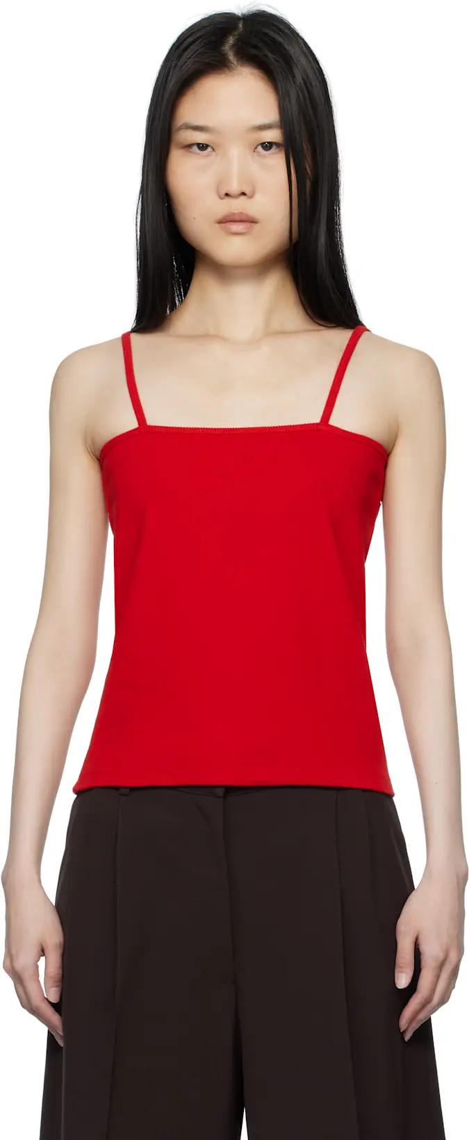 Red Square Neck Tank Top by LE17SEPTEMBRE