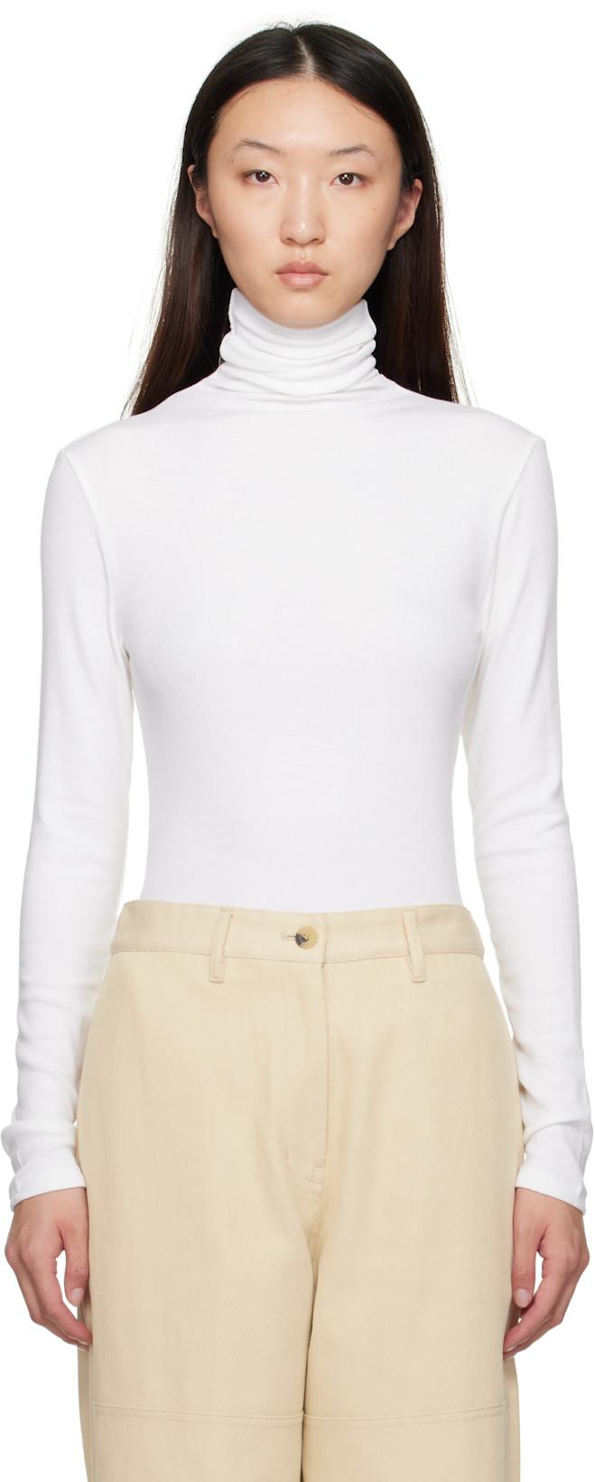 White Asymmetrical Turtleneck by LE17SEPTEMBRE