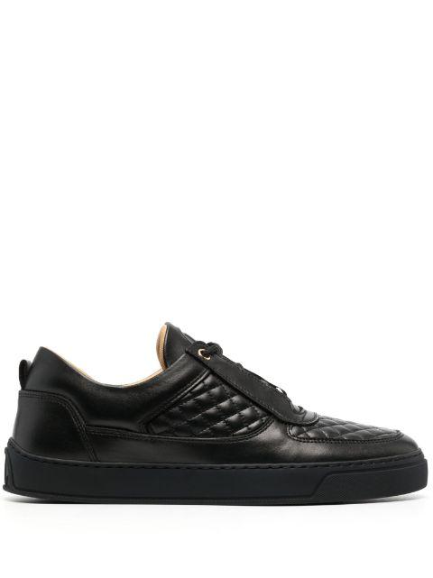 black lace-up sneakers by LEANDRO LOPES