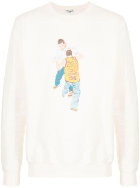 graphic-print detail sweatshirt by LEATHERSMITH OF LONDON