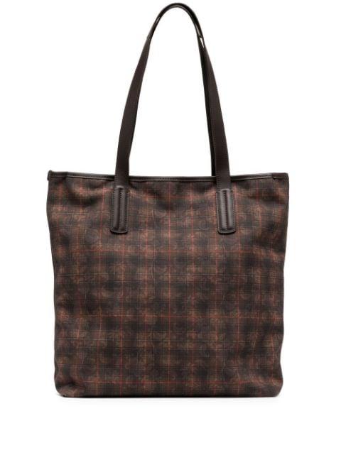 tartan-check print tote bag by LEATHERSMITH OF LONDON