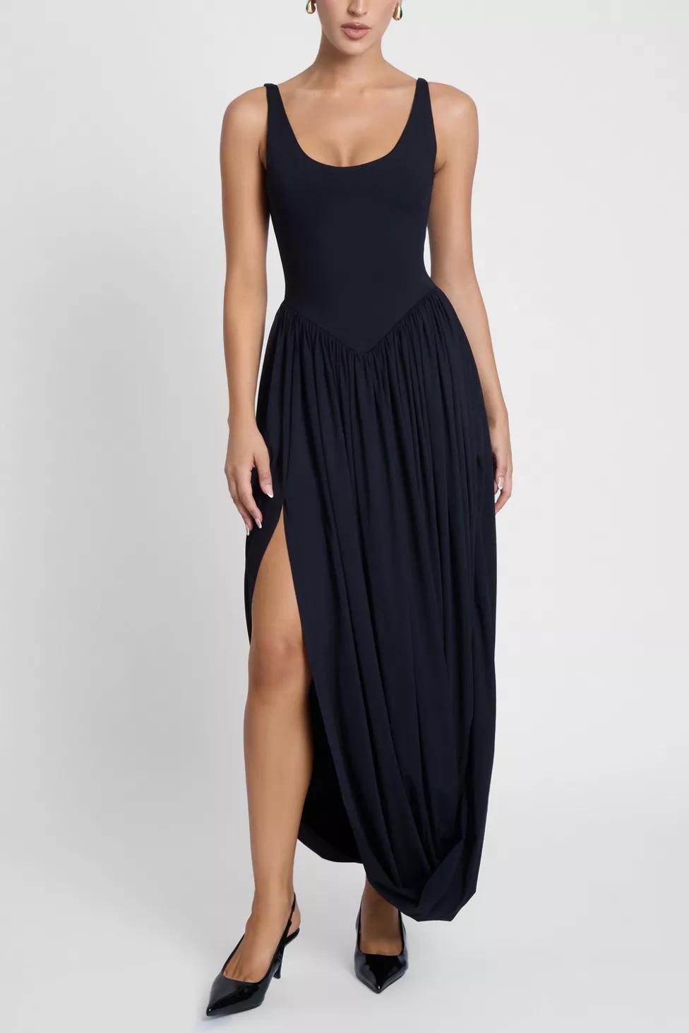 LEAU Dionysus Sculpt Drape Midi Dress by LEAU
