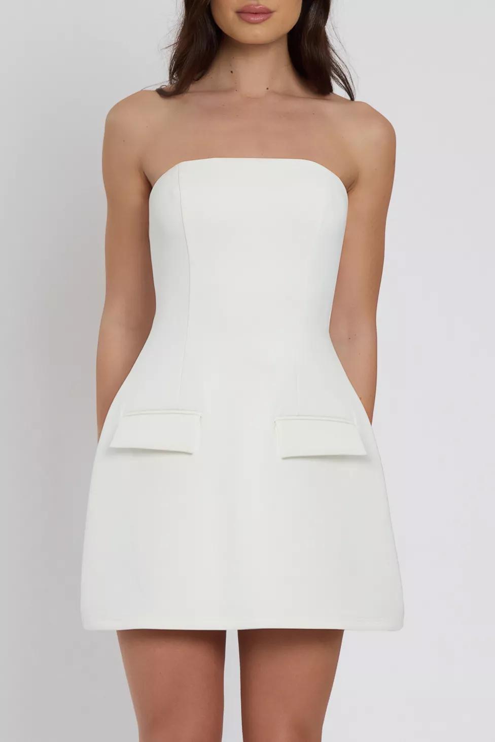 LEAU Solene Strapless Pocket Mini Dress by LEAU