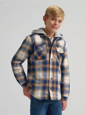 Boy's Flannel Sherpa Shacket with Fleece Lined Hood | Boy's Boys | Lee® by LEE JEANS