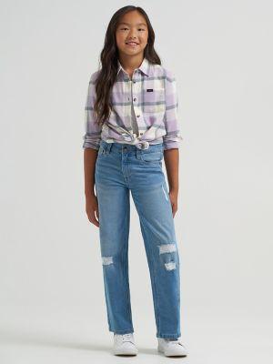 Girl's Distressed Wide Leg Jean in Medium Vintage by LEE JEANS