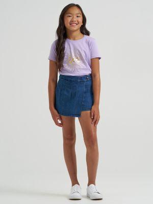 Girl's Pleated Denim Skort in Gleam Wash by LEE JEANS