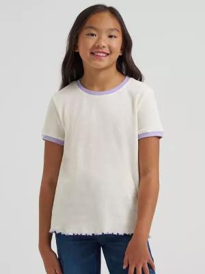 Girl's Ringer Waffle Texture Tee in Egret by LEE JEANS