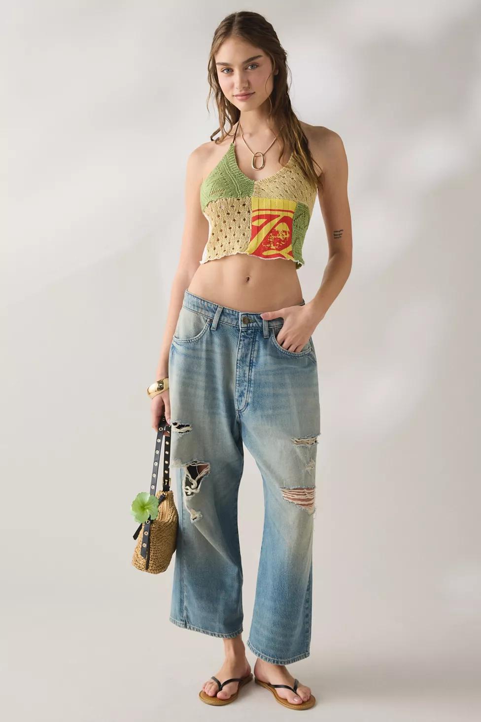 Lee Button-Fly Crop High-Rise Loose Jeans by LEE JEANS