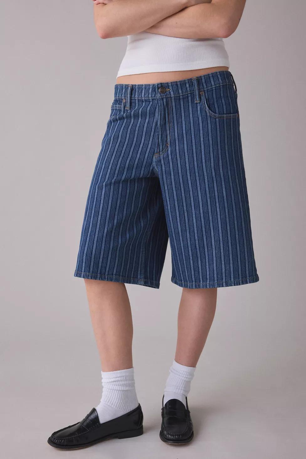 Lee Sonic Speed Stripe Long Denim Shorts by LEE JEANS