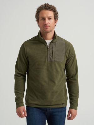 Men's Polar Fleece Quarter Zip Mock Neck Sweater | Men's Tops & Tees | Lee® by LEE JEANS