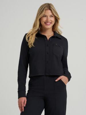Women's All Purpose Solid Knit Button Down Shirt | Women's Tops & Tees | Lee® by LEE JEANS