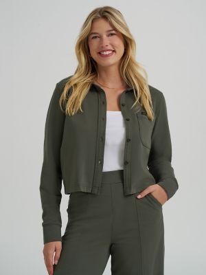 Women's All Purpose Solid Knit Button Down Shirt | Women's Tops & Tees | Lee® | Shipping to Canada by LEE JEANS