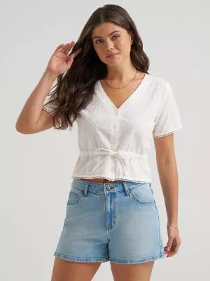Women's Button Front Tie Top | Women's Tops & Tees | Lee® | Shipping to Canada by LEE JEANS