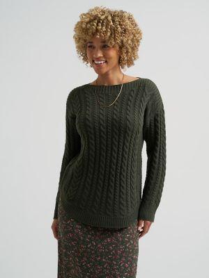 Women's Curved Hem Cable Knit Sweater | Women's Tops & Tees | Lee® | Shipping to Canada by LEE JEANS