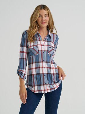 Women's Double Pocket Plaid Button Down Shirt | Women's Tops & Tees | Lee® by LEE JEANS