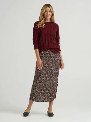 Women's Floral Midi Skirt with Side Slit | Women's Skirts & Dresses | Lee® by LEE JEANS