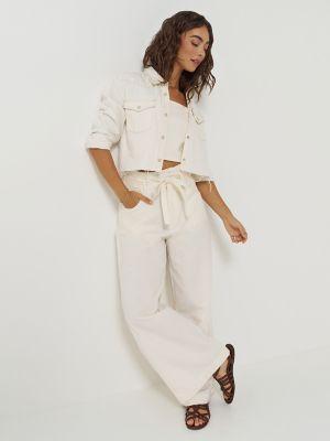 Women's High Rise Pleated Linen Trouser Pant | Women's Pants | Lee® by LEE JEANS