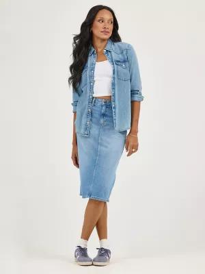 Women's Legendary Back Slit Denim Skirt | Women's Skirts & Dresses | Lee® by LEE JEANS