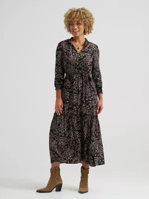 Women's Long Sleeve Printed Maxi Dress | Women's Skirts & Dresses | Lee® | Shipping to Canada by LEE JEANS
