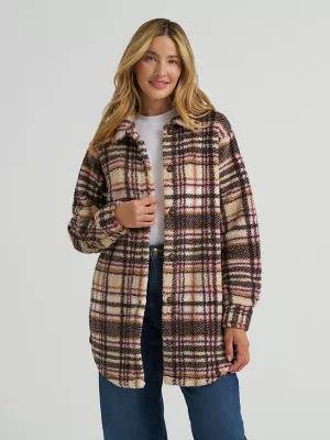 Women's Plaid Sherpa Shacket | Women's Tops & Tees | Lee® | Shipping to Canada by LEE JEANS