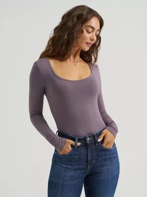Women's Scoop Neck Long Sleeve Bodysuit | Women's Tops & Tees | Lee® | Shipping to Canada by LEE JEANS Women's Scoop Neck Long Sleeve Bodysuit | Women's Tops & Tees | Lee® | Shipping to Canada by LEE JEANS
