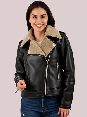 Women's Sherpa Lined Vegan Leather Moto Jacket | Women's Jackets & Outerwear | Lee® | Shipping to Canada by LEE JEANS