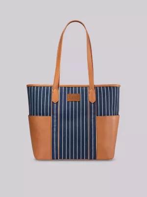 Women's Stripe Logo Tote With Side Pockets | Women's Luggage & Accessories | Lee® by LEE JEANS