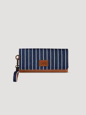 Womens Stripe Wristlet Trifold Wallet:Jean Blue:One Size | Women's Luggage & Accessories | Lee® | Shipping to Canada by LEE JEANS