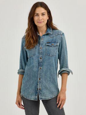 Women's Studded Working Western Denim Shirt | Women's Tops & Tees | Lee® | Shipping to Canada by LEE JEANS