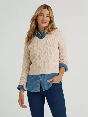 Women's V-Neck Plaited Sweater | Women's Tops & Tees | Lee® | Shipping to Canada by LEE JEANS