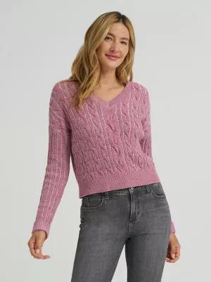 Women's V-Neck Plaited Sweater | Women's Tops & Tees | Lee® | Shipping to Canada by LEE JEANS