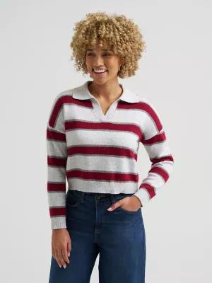 Women's V-Neck Stripe Sweater | Women's Tops & Tees | Lee® | Shipping to Canada by LEE JEANS