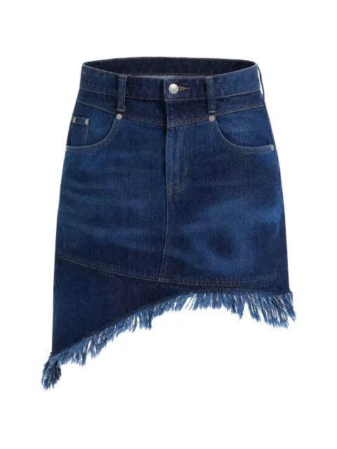 x Feng Chen Wang asymmetric frayed mini skirt by LEE JEANS