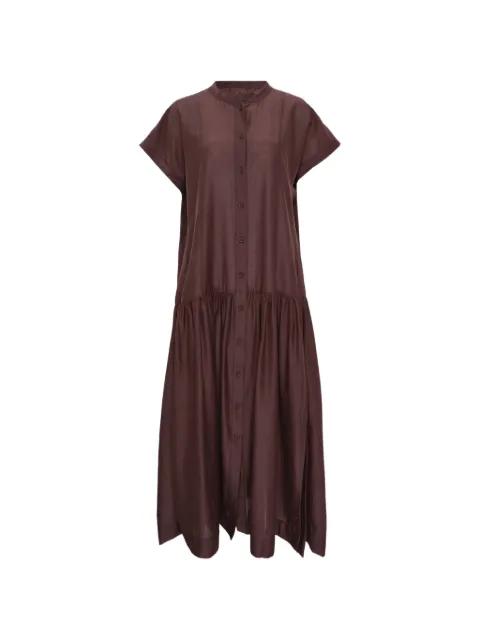 Bonnie button shirred midi dress by LEE MATHEWS