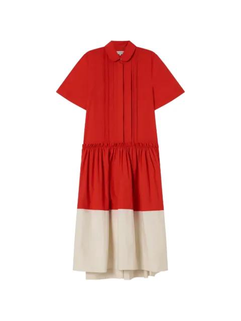 Charlotte pintuck spliced midi dress by LEE MATHEWS