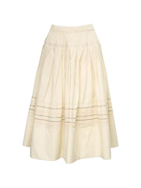 broderie-anglaise pleated skirt by LEE MATHEWS