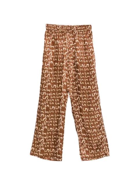 logo-pattern trousers by LEE MATHEWS