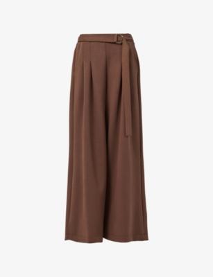 Belted Wide-Leg Woven Trousers by LEEM