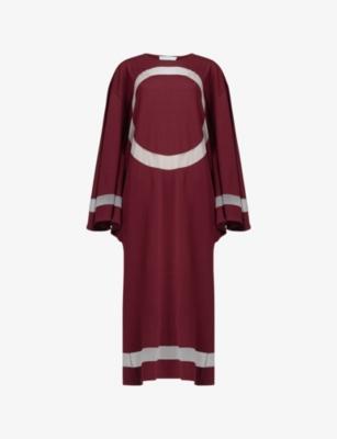 Circle-Print Floaty-Sleeve Woven Kaftan by LEEM