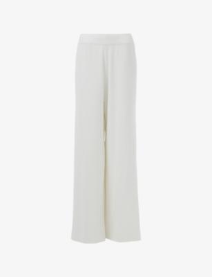Elasticated-Waist Wide-Leg Knitted Trousers by LEEM