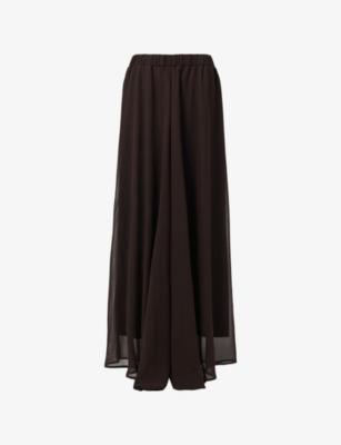 Elasticated-Waist Wide-Leg Woven Trousers by LEEM