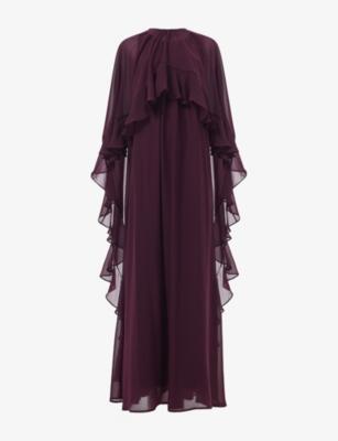 Frilled Cape Woven Maxi Kaftan by LEEM
