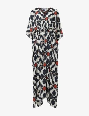 Geometric Floral Print Woven Dress by LEEM
