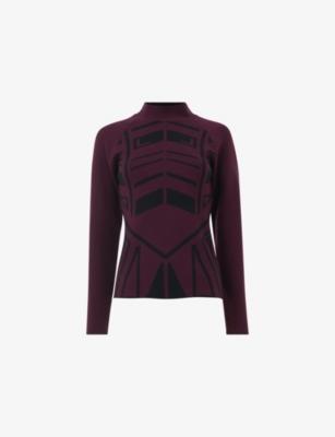 Geometric Slim-Fit Knitted Top by LEEM