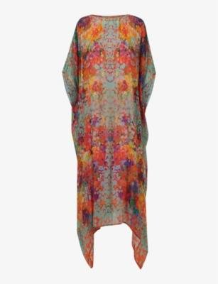 Graphic-print relaxed-fit cotton-blend kaftan by LEEM