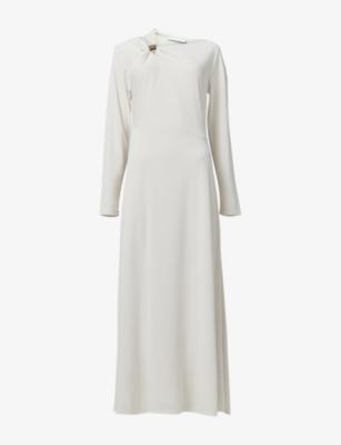 Hammered-Detail Slim-Fit Stretch-Jersey Maxi Dress by LEEM