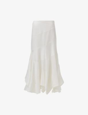 Layered Fitted Woven Midi Skirt by LEEM